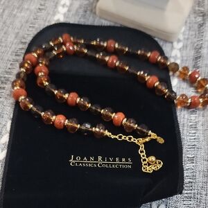 Joan Rivers Brown and Gold Beaded Necklace